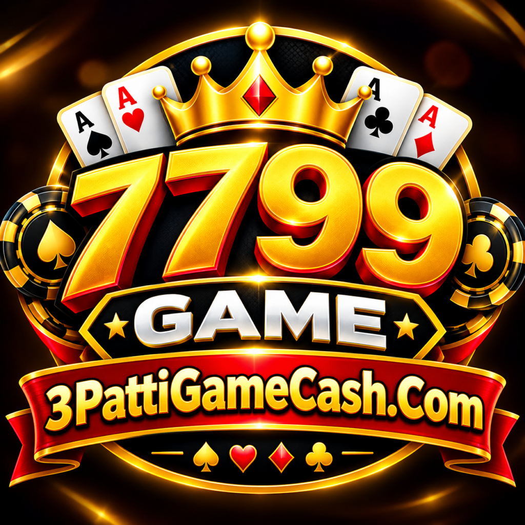 7799 Game logo with a premium gold gaming design