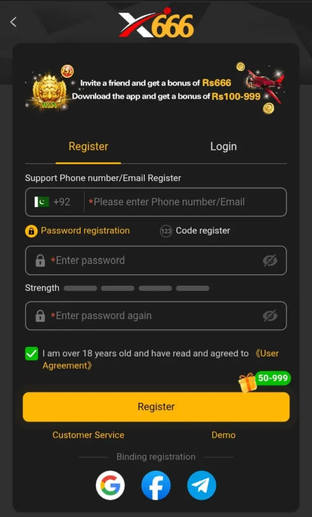 X666 Game registration and gaming experience for Android players