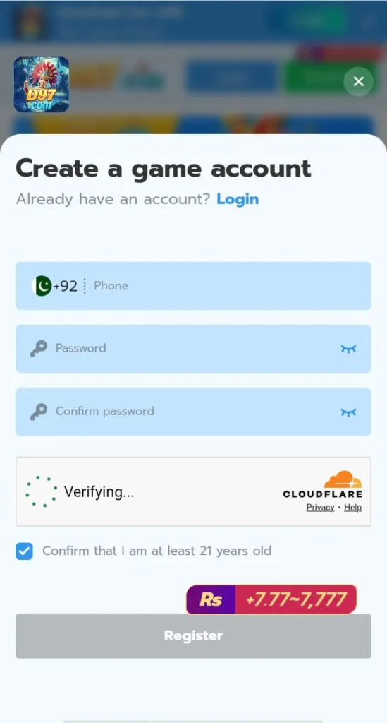 D97 Game registration and account access 2026