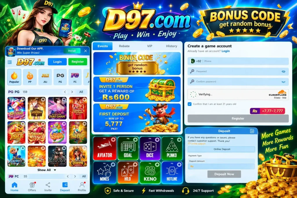 D97 Game online gaming interface for Android users