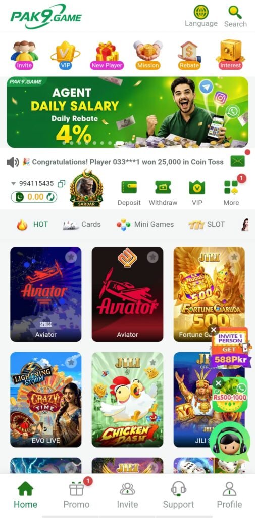 PAK9 Game online gaming badge with poker chips