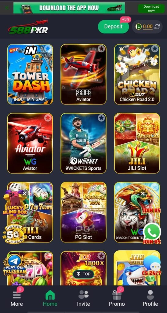 588PKR Game mobile gaming interface