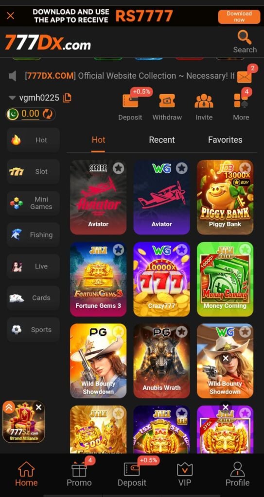 777DX registration page for new mobile users