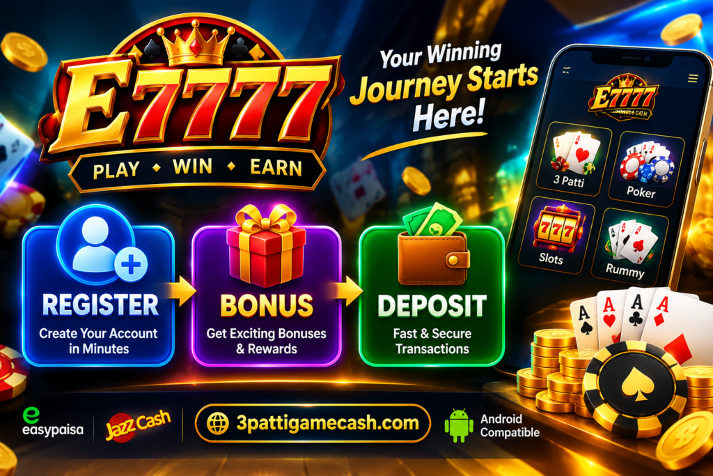 E7777 Game registration, bonus rewards and deposit options 